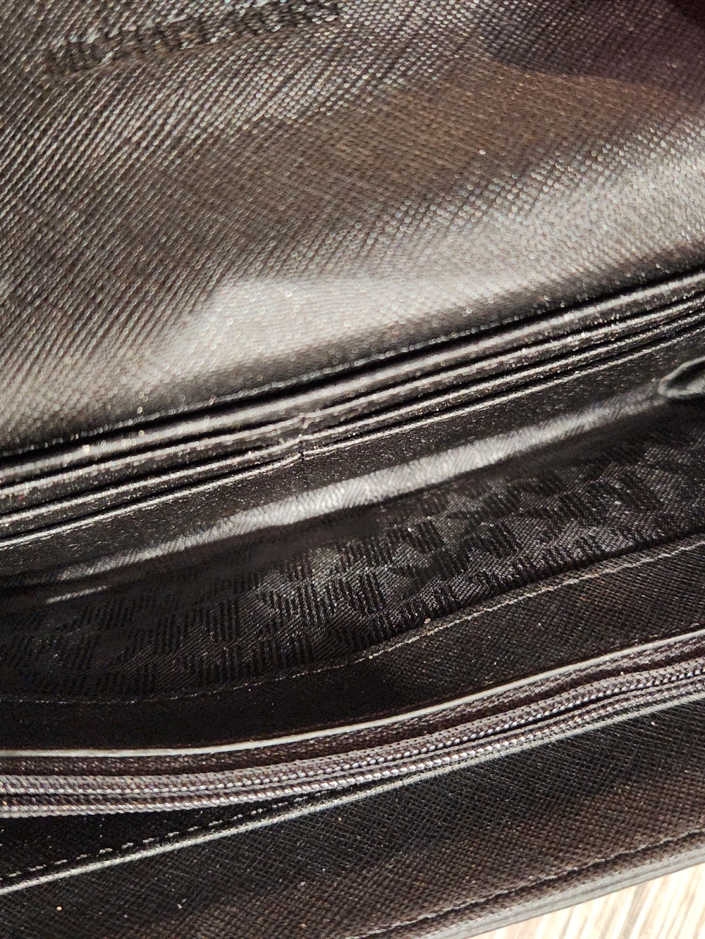 Michael Kors Black Pebbled Leather Wallet with Gold MK Emblem - Picture 8 of 9